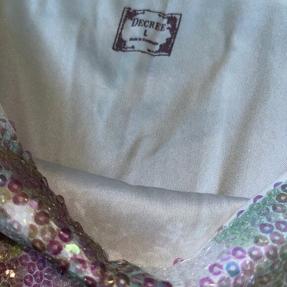 Decree Sequin Y2k Bling Mini Skirt NWT Size large - Picture 3 of 3